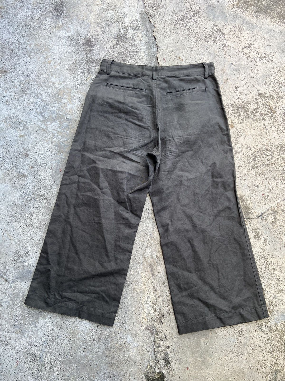 Yohji Yamamoto AW2003 Y's Ramie Blend Wide Cropped Trousers Cargo Pocket Size US 32 / EU 48 - 7 Thumbnail