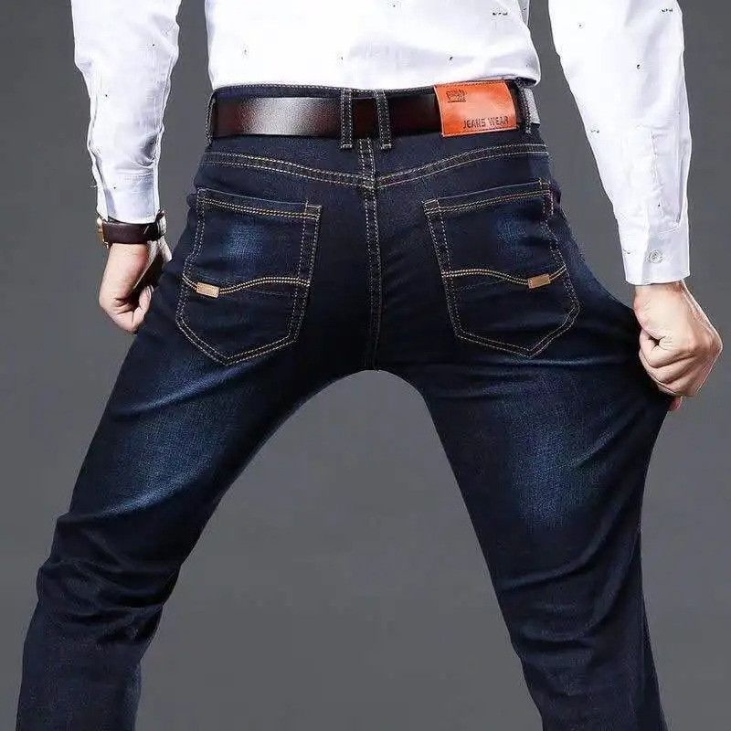 The Unbranded Brand New Business Men's Jeans Casual Straight Stretch Size US 34 / EU 50 - 5 Thumbnail
