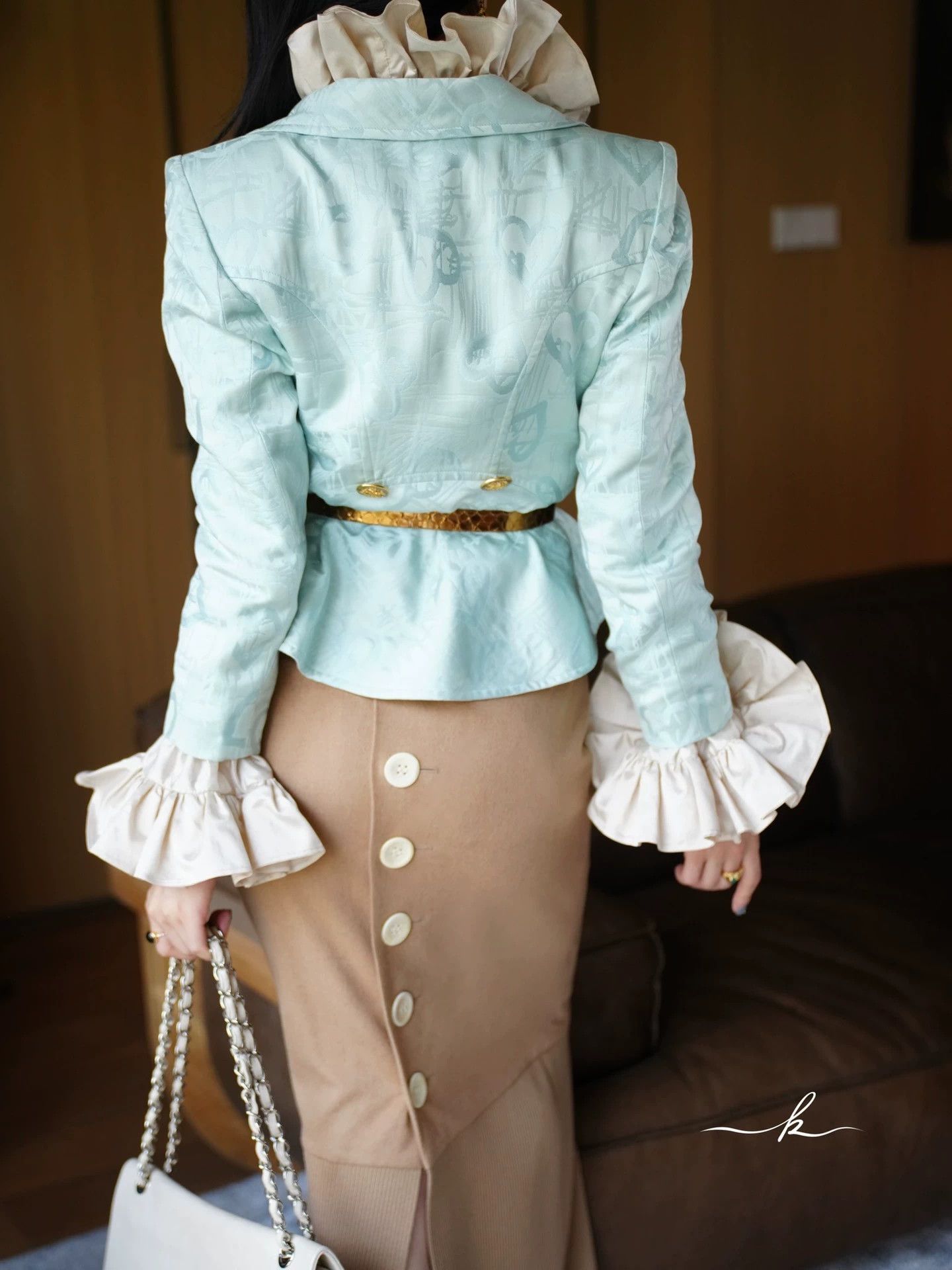 Christian Lacroix Christian Lacroix Vintage Light Blue Brocade Blazer Women's Size S / US 4 / IT 40 - 9 Thumbnail