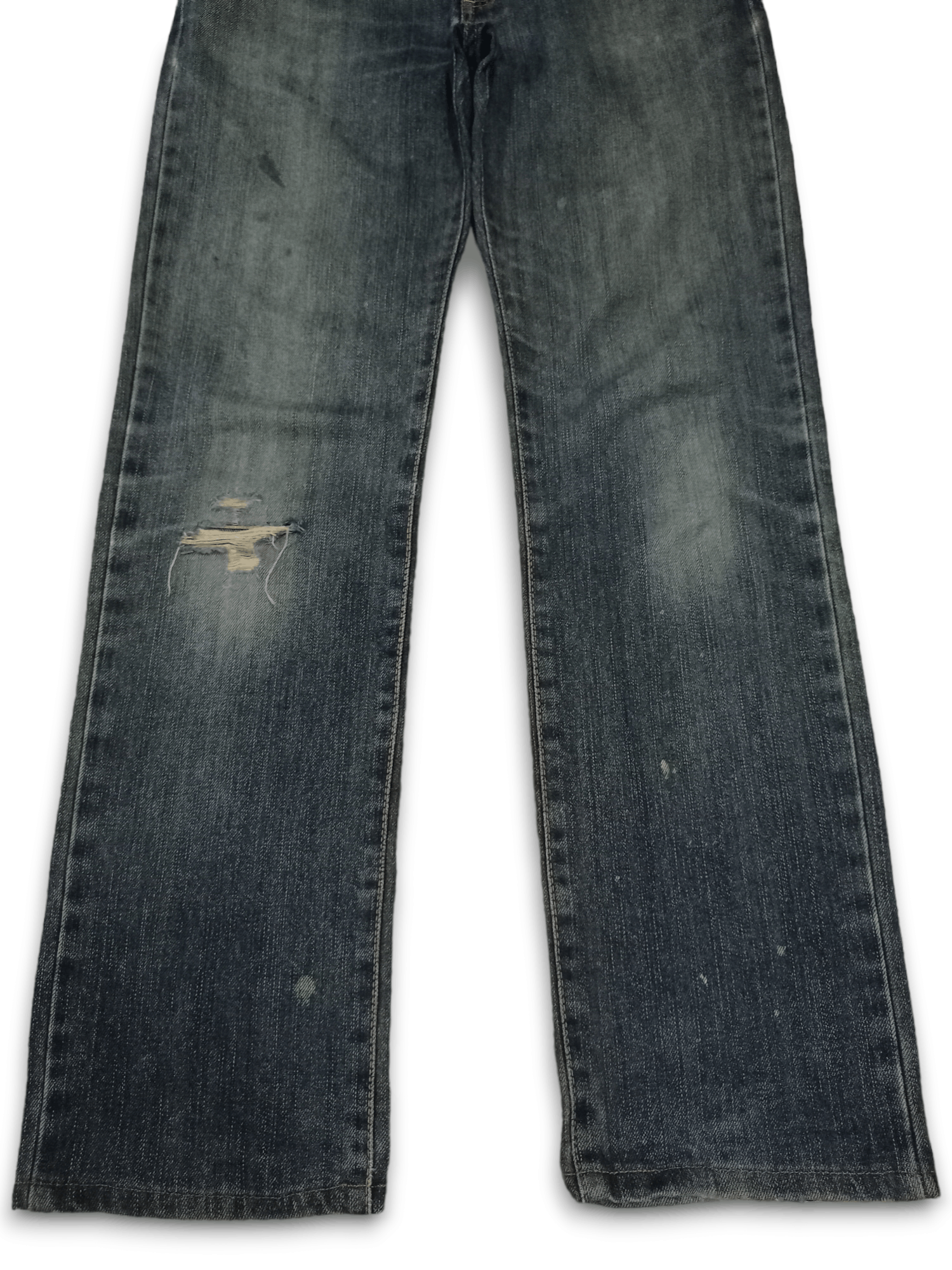 Edwin × Japanese Brand Vintage Edwin Japan Mud Wash Distressed Loose Jeans 31x31 Size US 31 - 6 Thumbnail