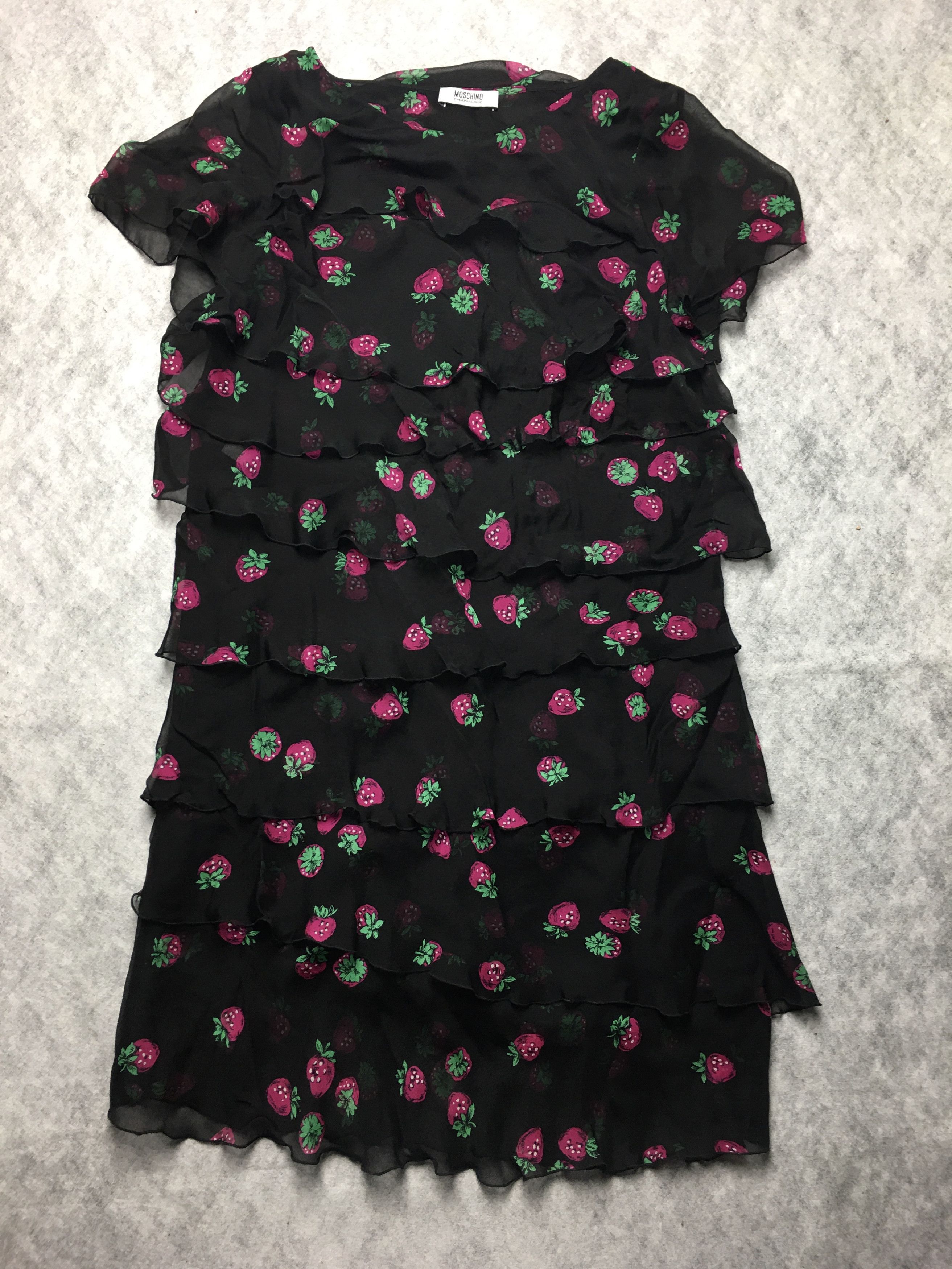 Moschino Moschino Cheap & Chic Silk Chiffon Strawberry Dress US 10 Size L / US 10 / IT 46 - 5 Thumbnail