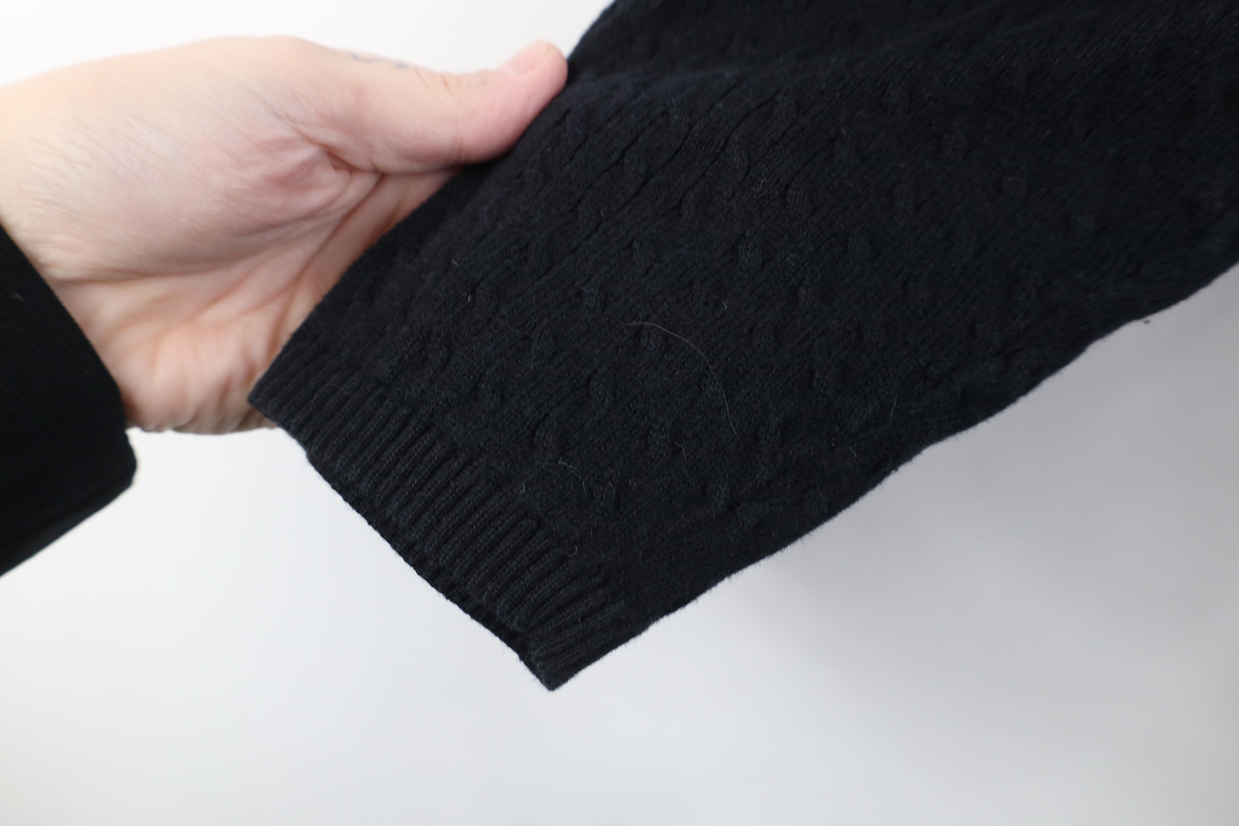 Vintage Vintage 90s Streetwear Cable Knit Mock Neck Sweater Black Size M / US 6-8 / IT 42-44 - 6 Thumbnail
