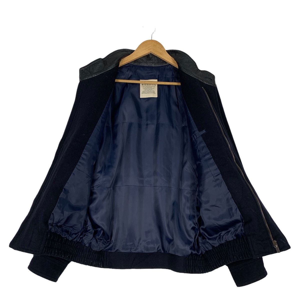 Japanese Brand WOODHOUSE Black Wool Jacket Type A2 #1153-C53 Size US L / EU 52-54 / 3 - 11 Thumbnail