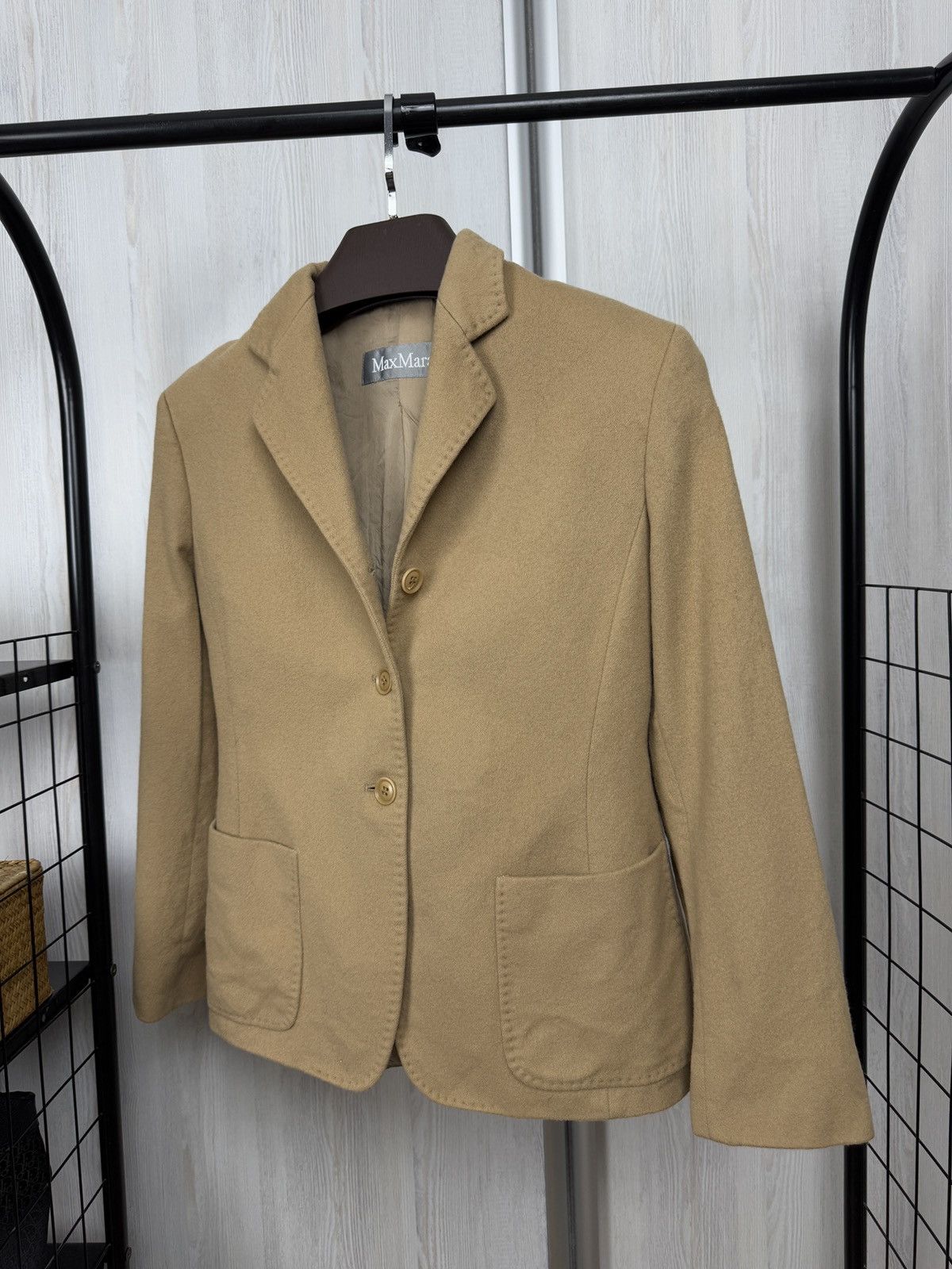Max Mara Max Mara beige brown wool cashmere blazer Size M / US 6-8 / IT 42-44 - 4 Thumbnail