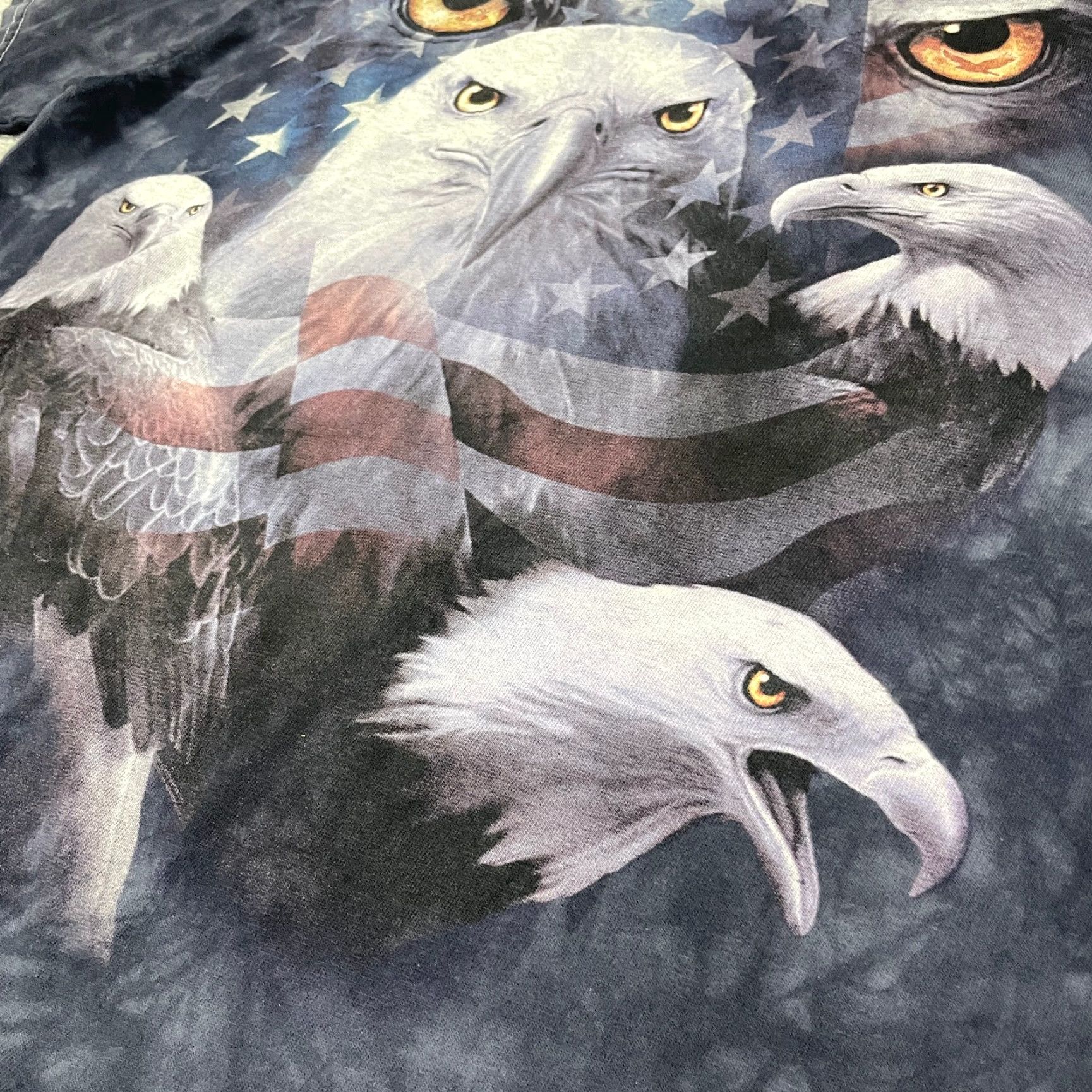 Vintage VINTAGE Eagle American Flag TShirt Mens Large Gray Nature Tie Dye Shirt Size US L / EU 52-54 / 3 - 4 Thumbnail