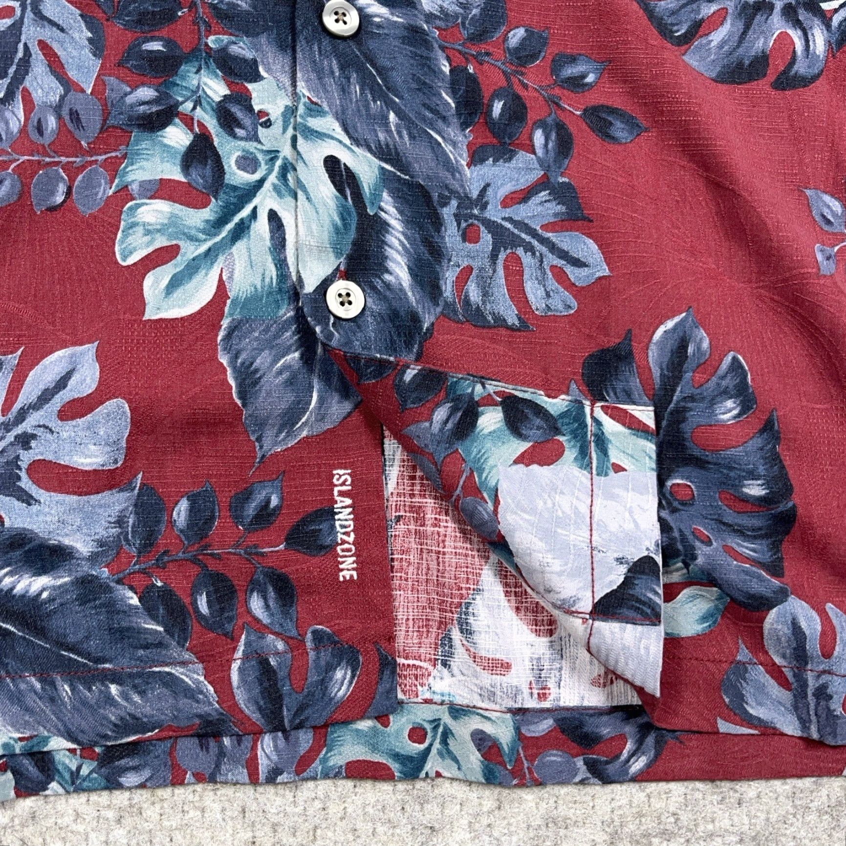 Tommy Bahama Tommy Bahama Island Zone Shirt Men M Red Floral Silk Cotton Hawaiian Button-Up Short Sleeve Size US M / EU 48-50 / 2 - 2 Thumbnail