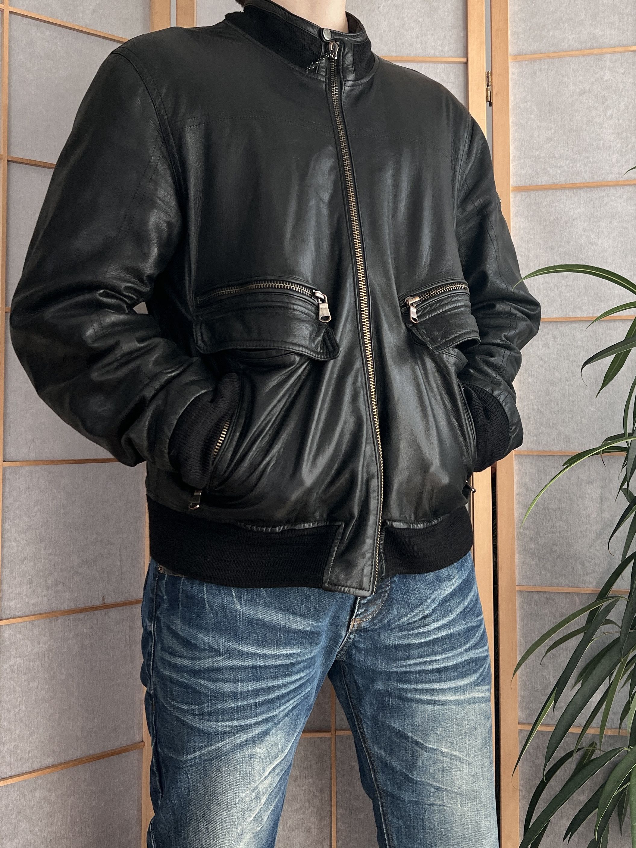 If Six Was Nine Vintage 2000s leather bomber jacket baggy boxy y2k japanese Size US L / EU 52-54 / 3 - 4 Thumbnail