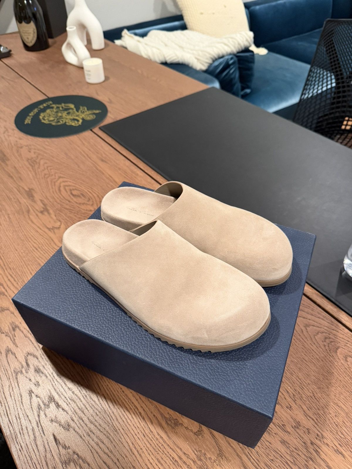 Rick Owens Granola suede mules
