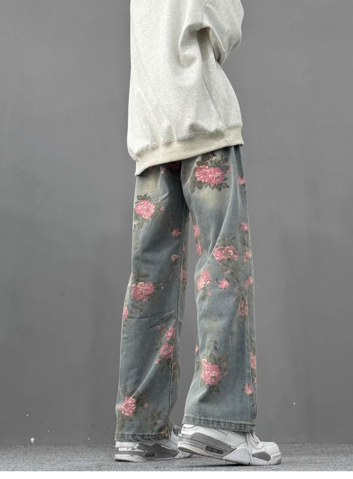 Japanese Brand Men's American street scimitar floral jacquard bootcut jeans Size US 32 / EU 48 - 4 Thumbnail