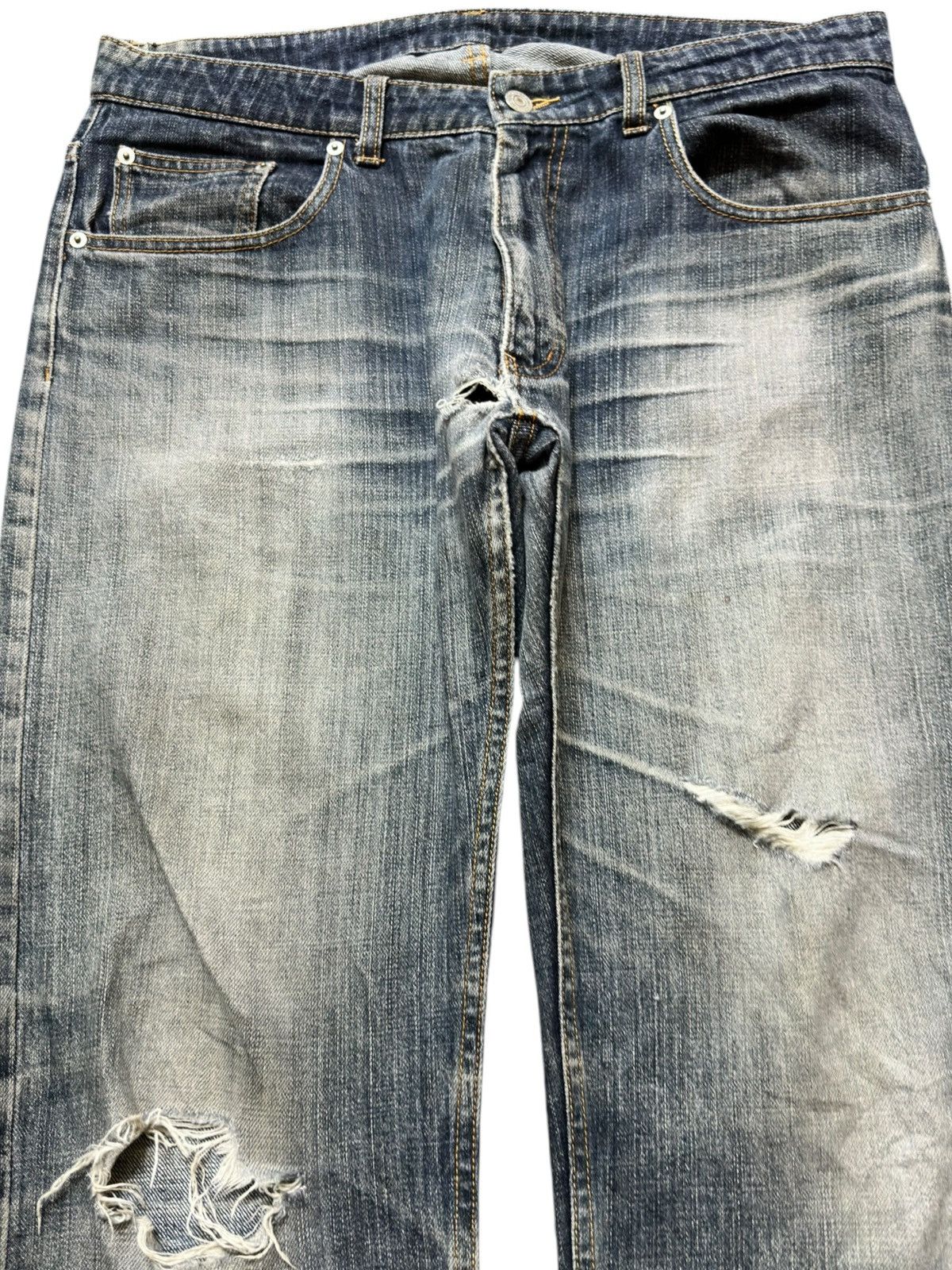 Beams Japan Vintage Beams Mudwash Ripped Distressed Denim Size US 35 - 2 Thumbnail