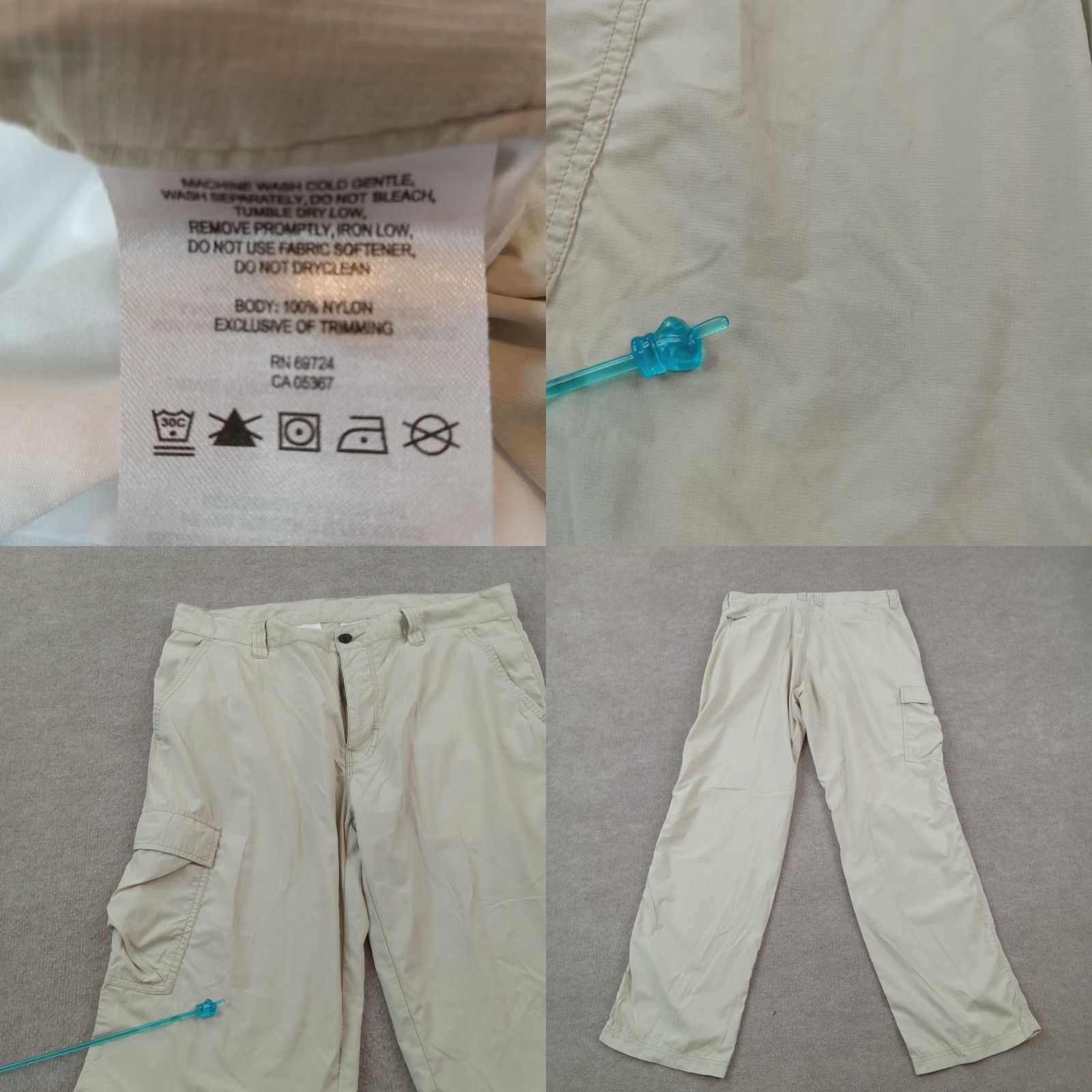 Vintage Columbia Mens Pants 38x32 Extra Large XL Beige Cargo Hiking Size US 38 / EU 54 - 8 Thumbnail