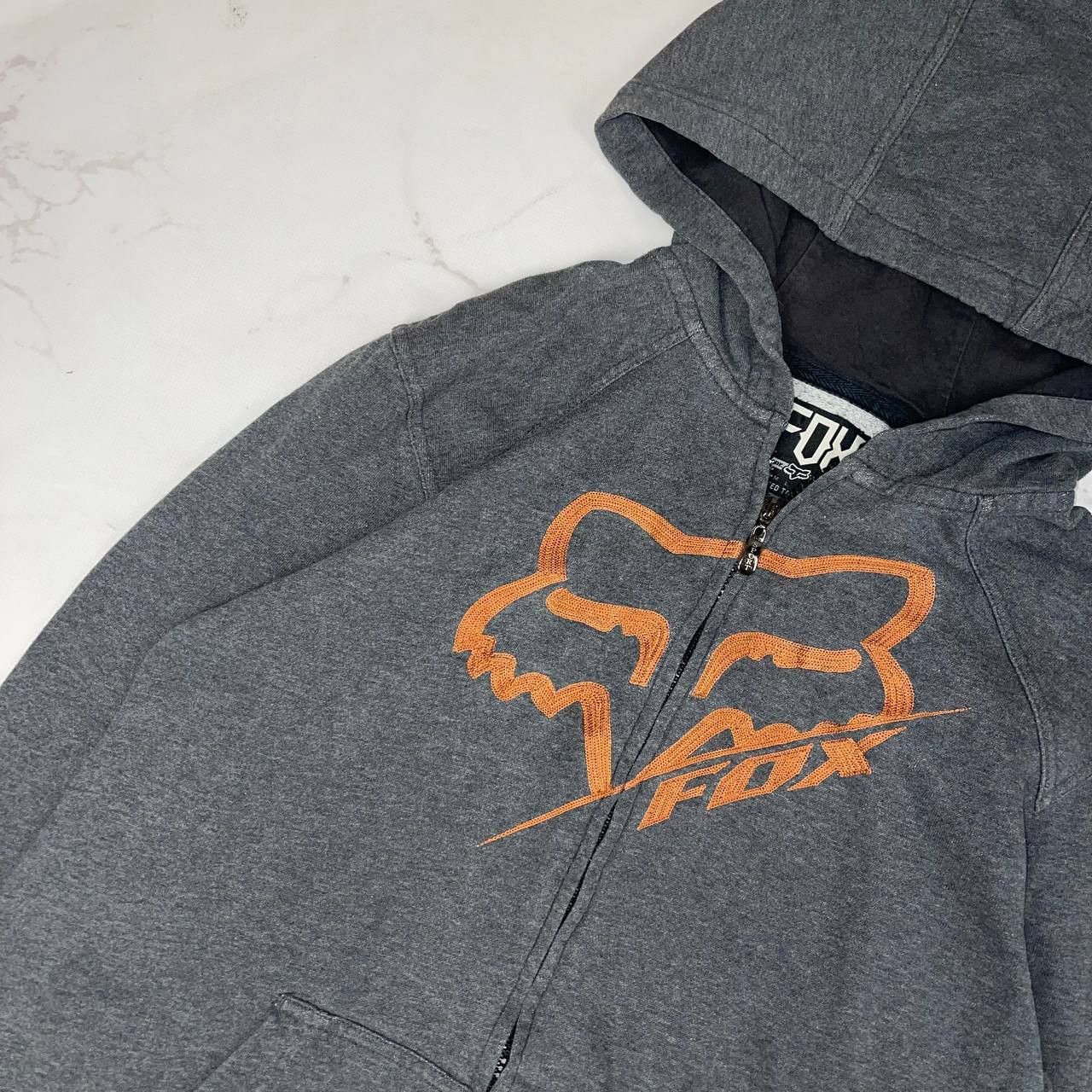 Fox Racing Fox Racind Vintage Y2K Zip Hoodie Streetwear Size S Gray Size US S / EU 44-46 / 1 - 3 Thumbnail