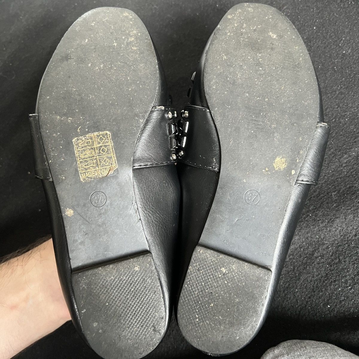 Vintage Studded Leather Loafer Shoes stones shoes y2k 2010 Size US 7 / IT 37 - 7 Thumbnail