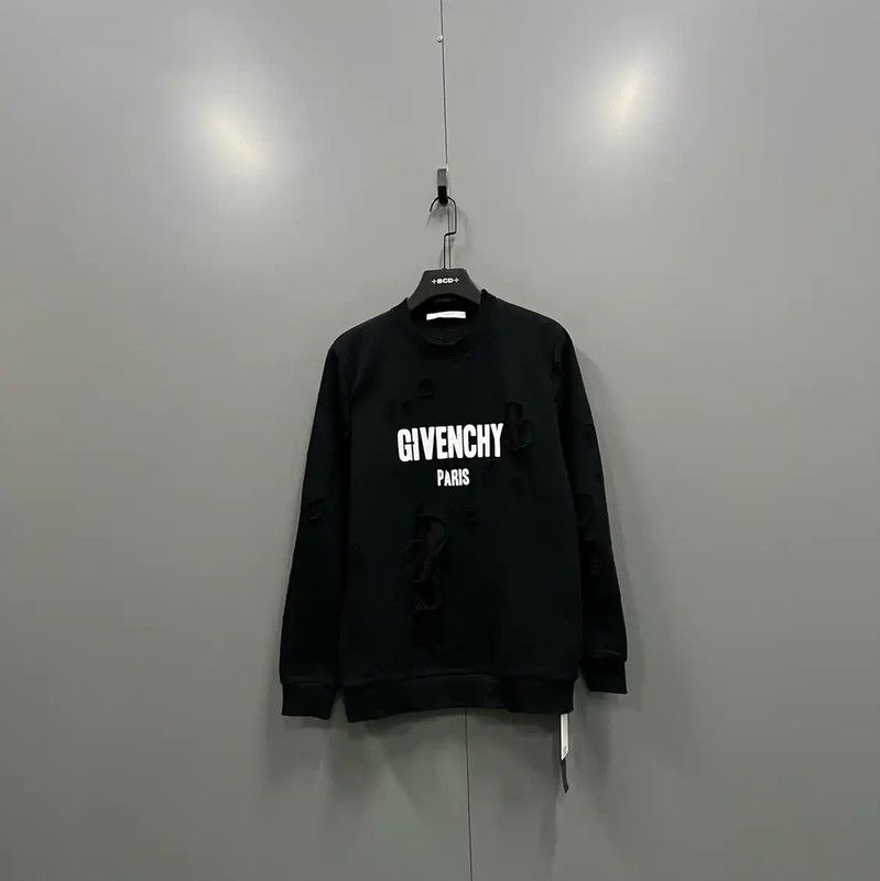 Givenchy Black Logo Cotton Sweatshirt for Men 0089
