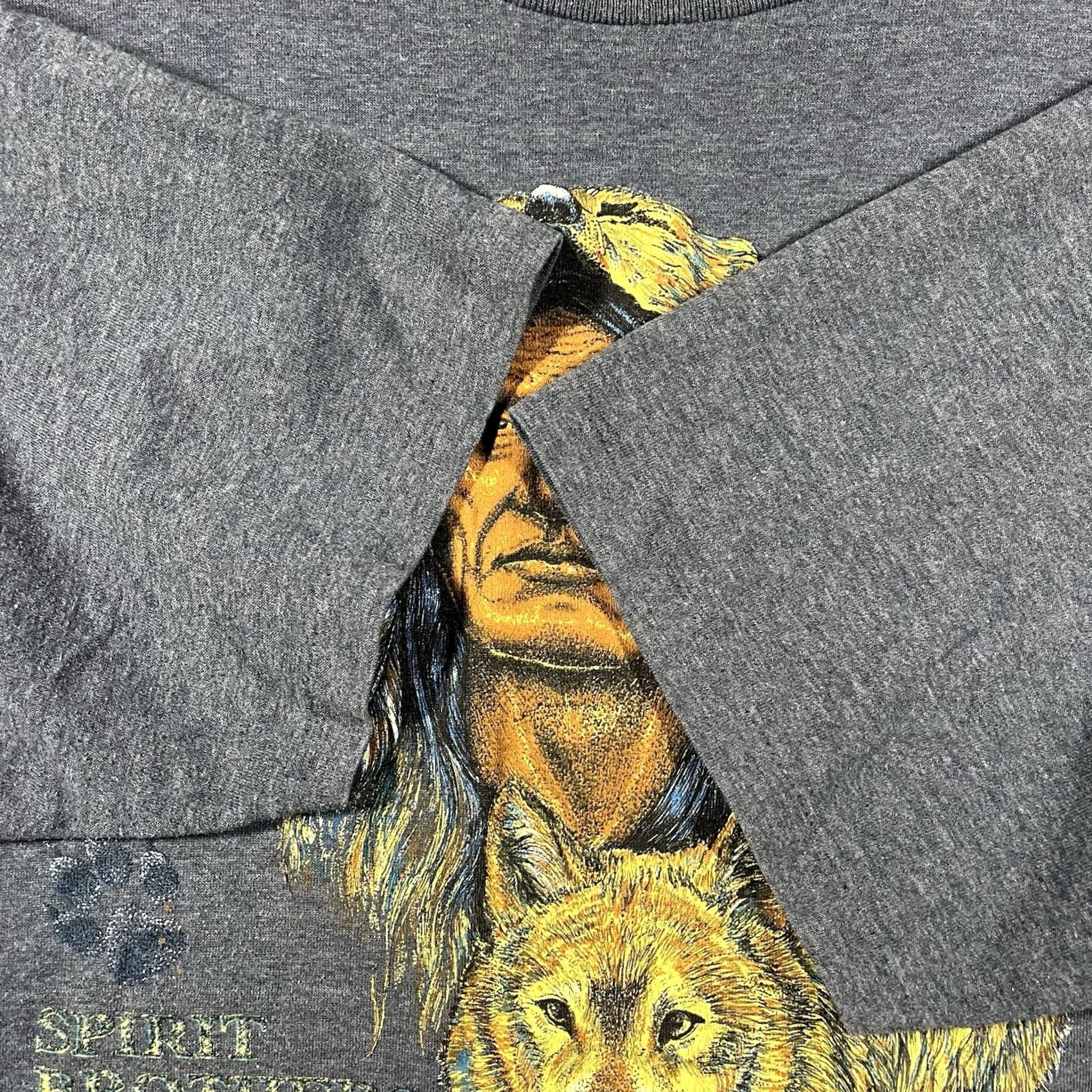 Vintage VINTAGE Spirit Brothers New Mexico Single Stitch Shirt XL Native Wolves Biker Eagle Mens T-Shirt Blue Cotton Short Sleeve Crew Neck Logo Spellout Size US XL / EU 56 / 4 - 7 Thumbnail