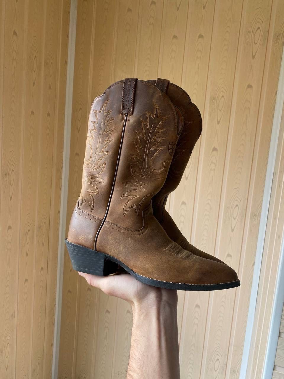 Avant Garde x Hysteric Glamour 90's Vintage Leather Cowboy Boots Western Shoes Guidi Style in Brown, Women's (Size 8)