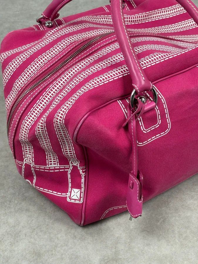 Dolce & Gabbana AW2010 Dolce & Gabbana Fuchsia Pink Canvas Trompe Loeil Zip Bag Size ONE SIZE - 7 Thumbnail