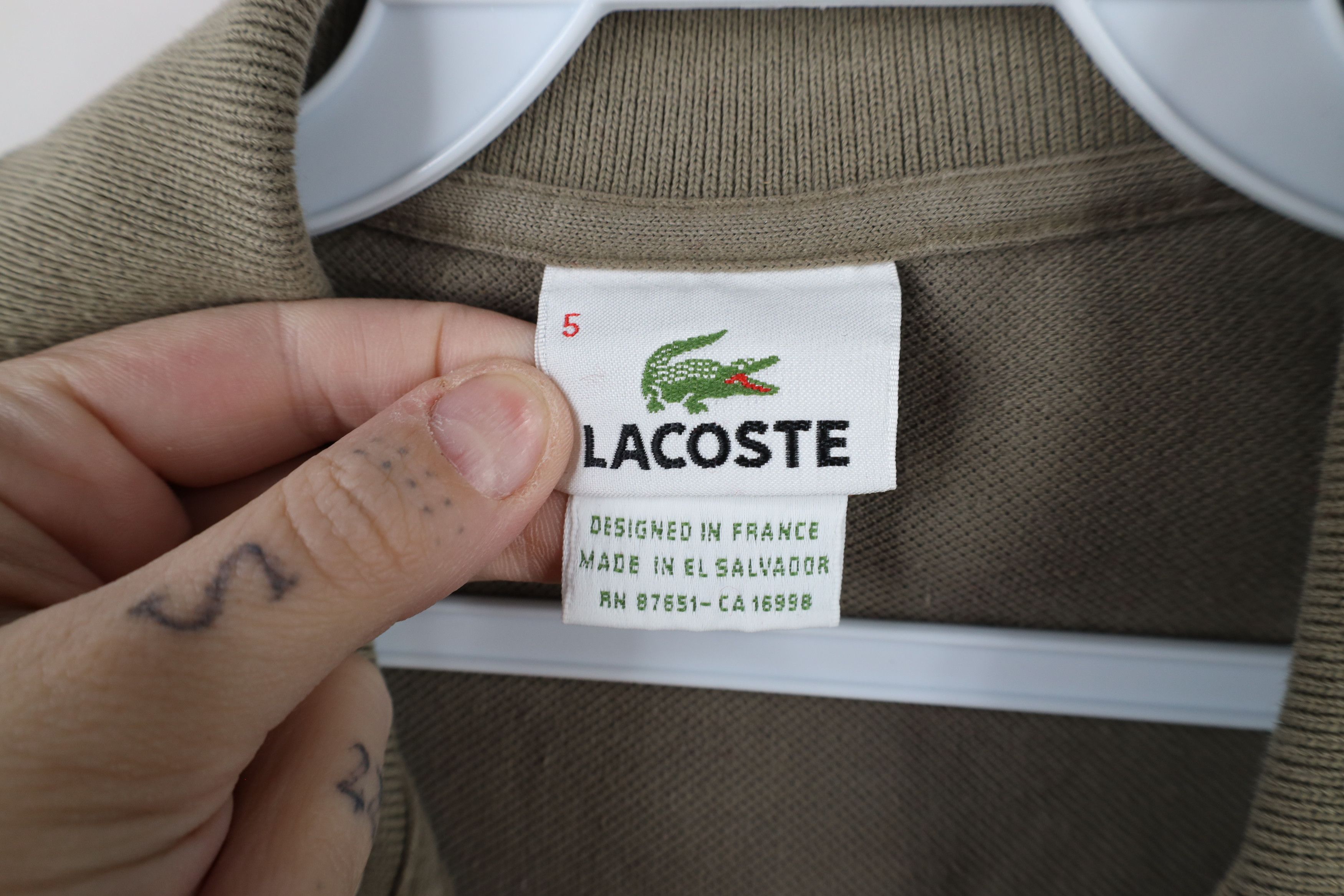Lacoste × Vintage Vintage Lacoste Croc Logo Collared Polo Shirt Green Brown Size US L / EU 52-54 / 3 - 6 Thumbnail
