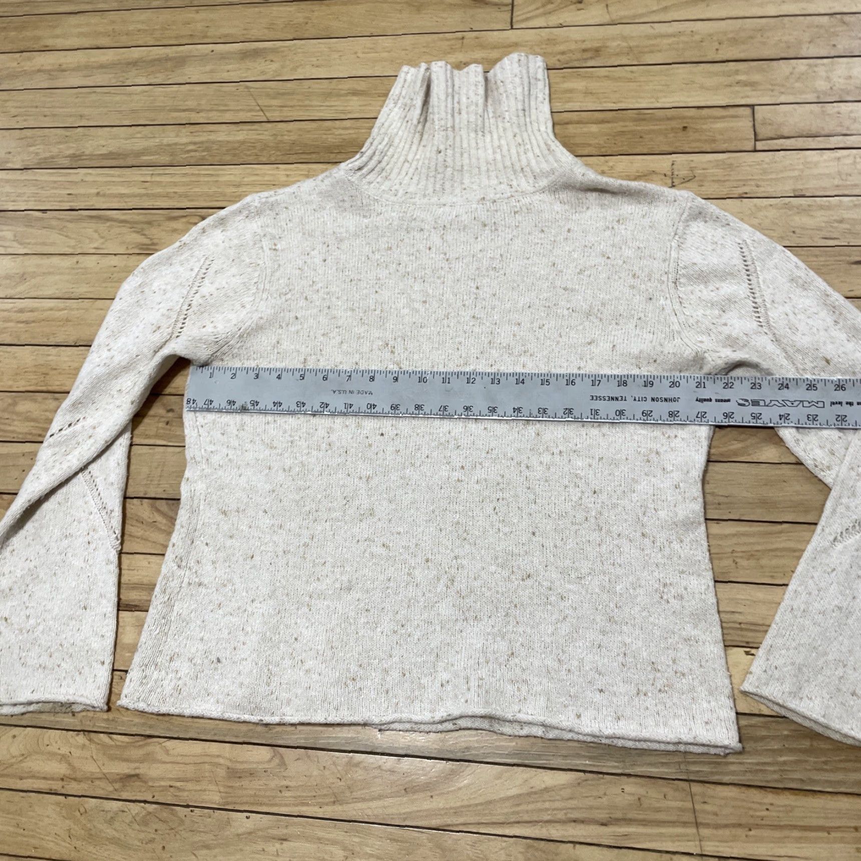 J. Jill J. Jill Sweater Women L Brown Western Tan Speckled Lightweight Knit Turtleneck Pullover Size L / US 10 / IT 46 - 7 Thumbnail