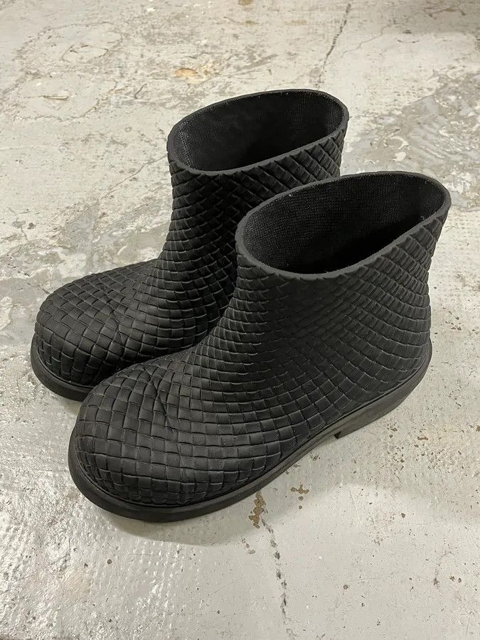 Bottega Veneta Bottega Veneta Black Woven Leather Boots Size US 8 / EU 41 - 5 Thumbnail