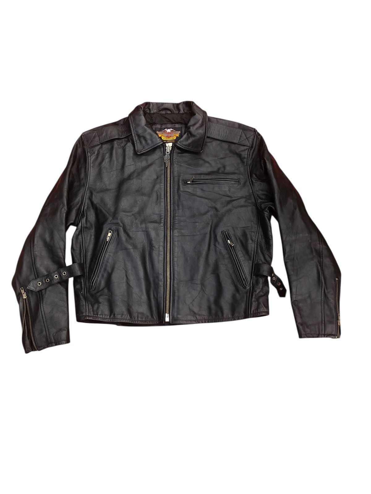 Harley Davidson × Vintage VINTAGE LEATHER JACKET HARLEY-DAVISON Size US L / EU 52-54 / 3 - 1 Thumbnail