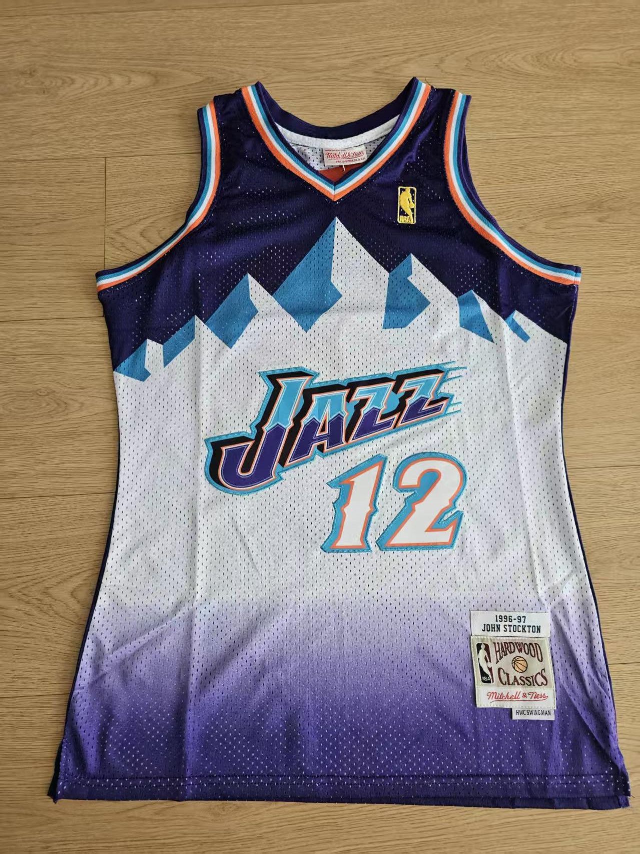 NBA 1996 97 Utah Jazz #12 John Stockton Jersey Size US XL / EU 56 / 4 - 1 Thumbnail