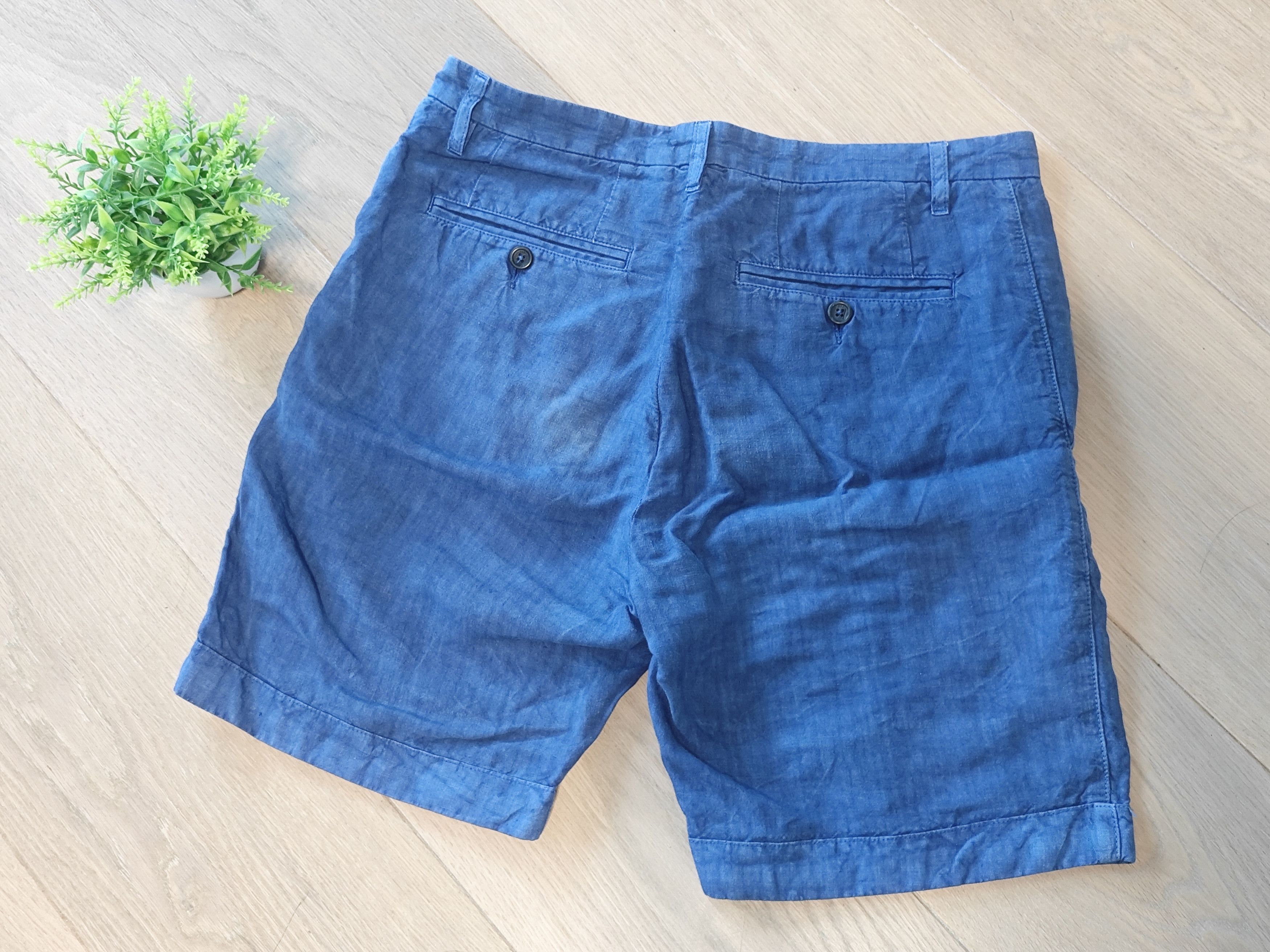 120% Lino 120% Lino Navy Shorts Size US 28 / EU 44 - 2 Thumbnail