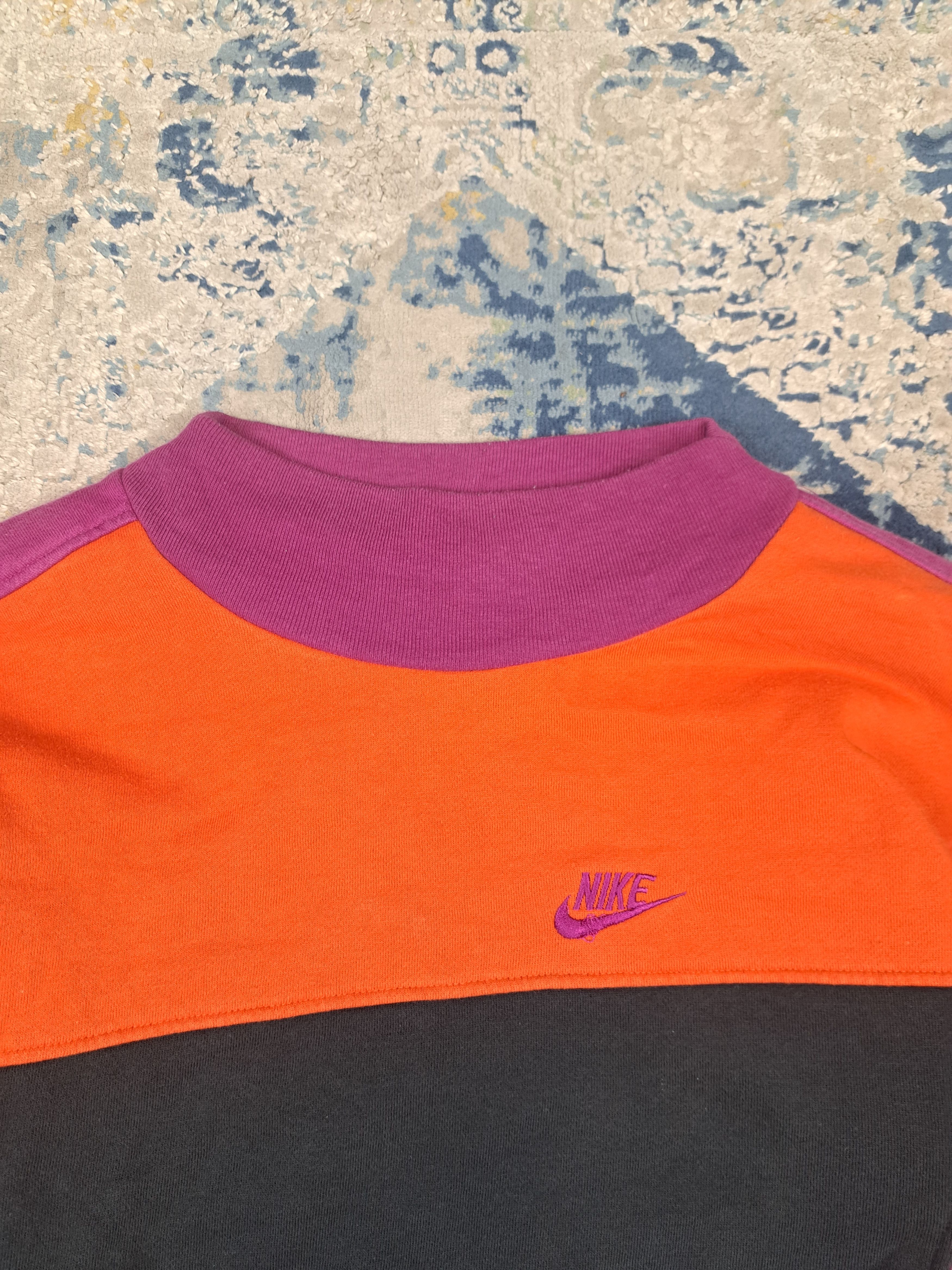 Nike Vintage 80s Nike Colour Block Boxy Sweatshirt Mini Swoosh Size US M / EU 48-50 / 2 - 2 Thumbnail