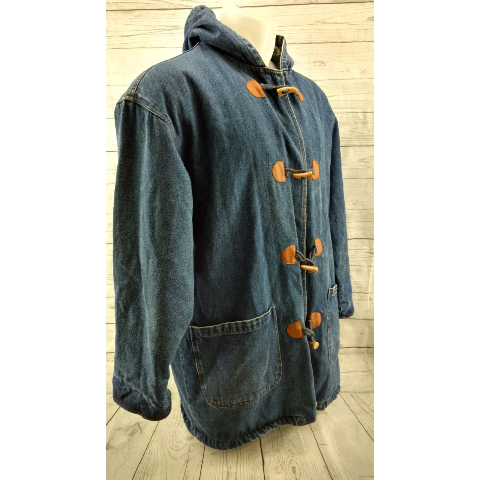 Vintage VINTAGE Rock Creek Jean Jacket Hood Lined Interior Womens Large Blue 90s 80s Denim Jacket Shirt Mens Girls Womens Regular Size L Jacket Size 36" / US 14 / IT 50 - 6 Thumbnail