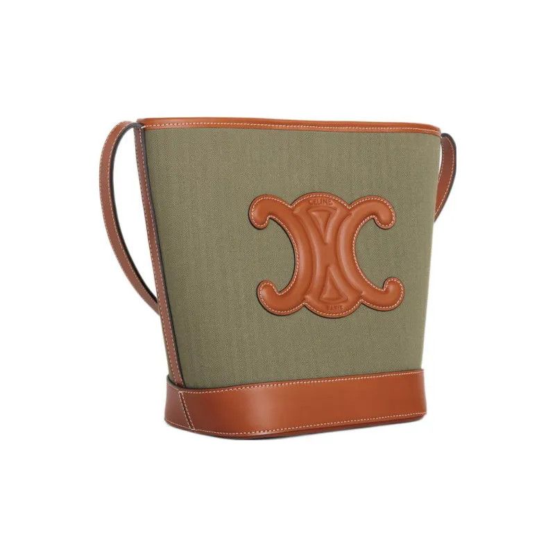 Celine o1bcso1str1024 Size: OS / Small Bucket Bag in Green/Tan Size ONE SIZE - 1 Thumbnail