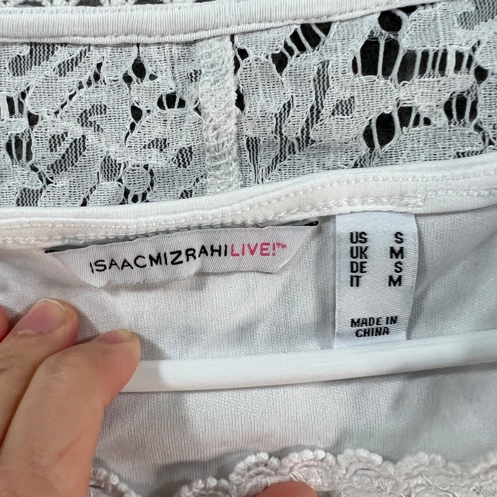 Isaac Mizrahi Isaac Mizrahi Live! Lace Swing Tank Bright White Size Small Size S / US 4 / IT 40 - 3 Thumbnail