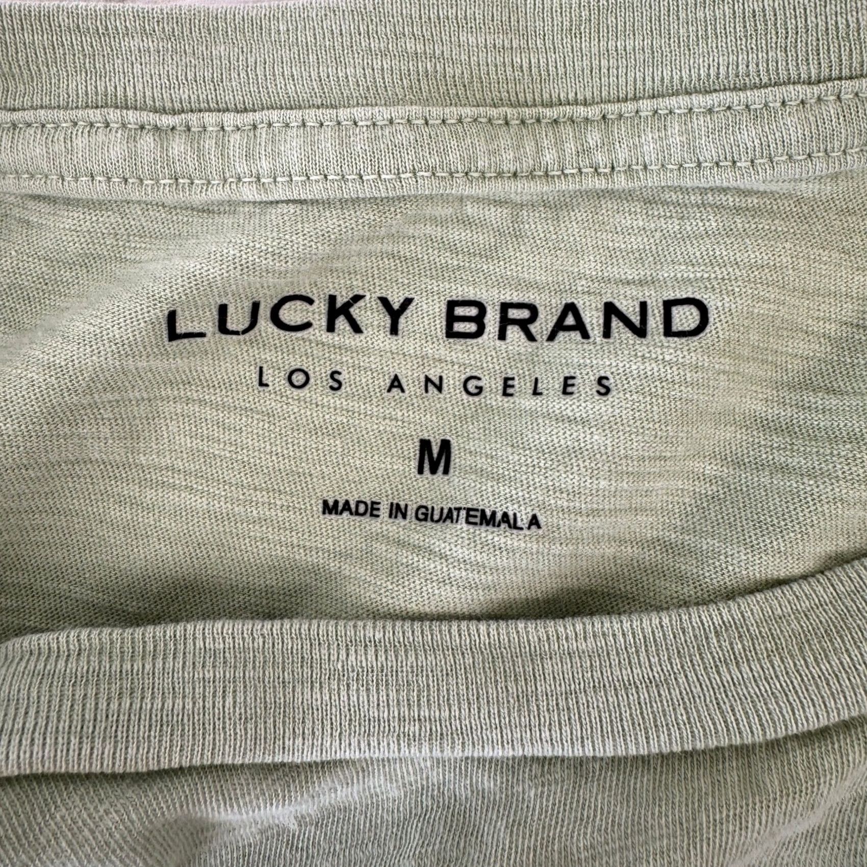 Lucky Brand Lucky Brand Womens Lucky Clover T-Shirt Sage Green Embroidered Slub Tee Size M Size M / US 6-8 / IT 42-44 - 3 Thumbnail