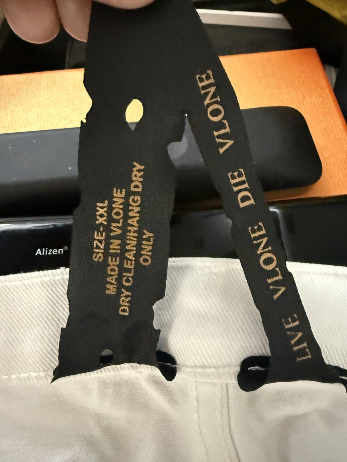 Vlone ***UNRELEASED VLONE BLACK RHINESTONE DENIM JEANS IN WHITE*** Size US 36 / EU 52 - 5 Thumbnail