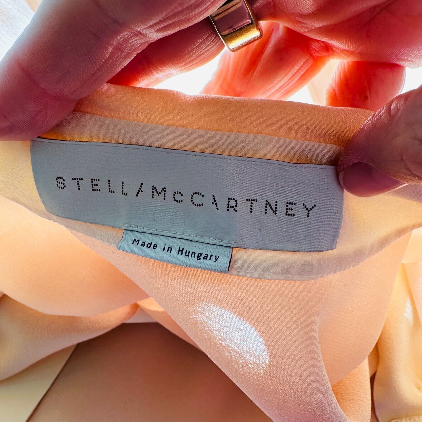 Stella McCartney Stella McCartney Peach Silk Blouse Cream Collar Button 42 Size XL / US 12-14 / IT 48-50 - 6 Thumbnail
