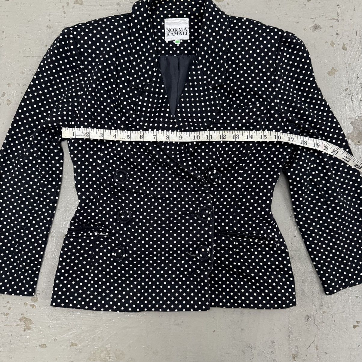 Norma Kamali Vintage Norma Kamali Polka Dot Blazer Jacket Size S / US 4 / IT 40 - 4 Thumbnail