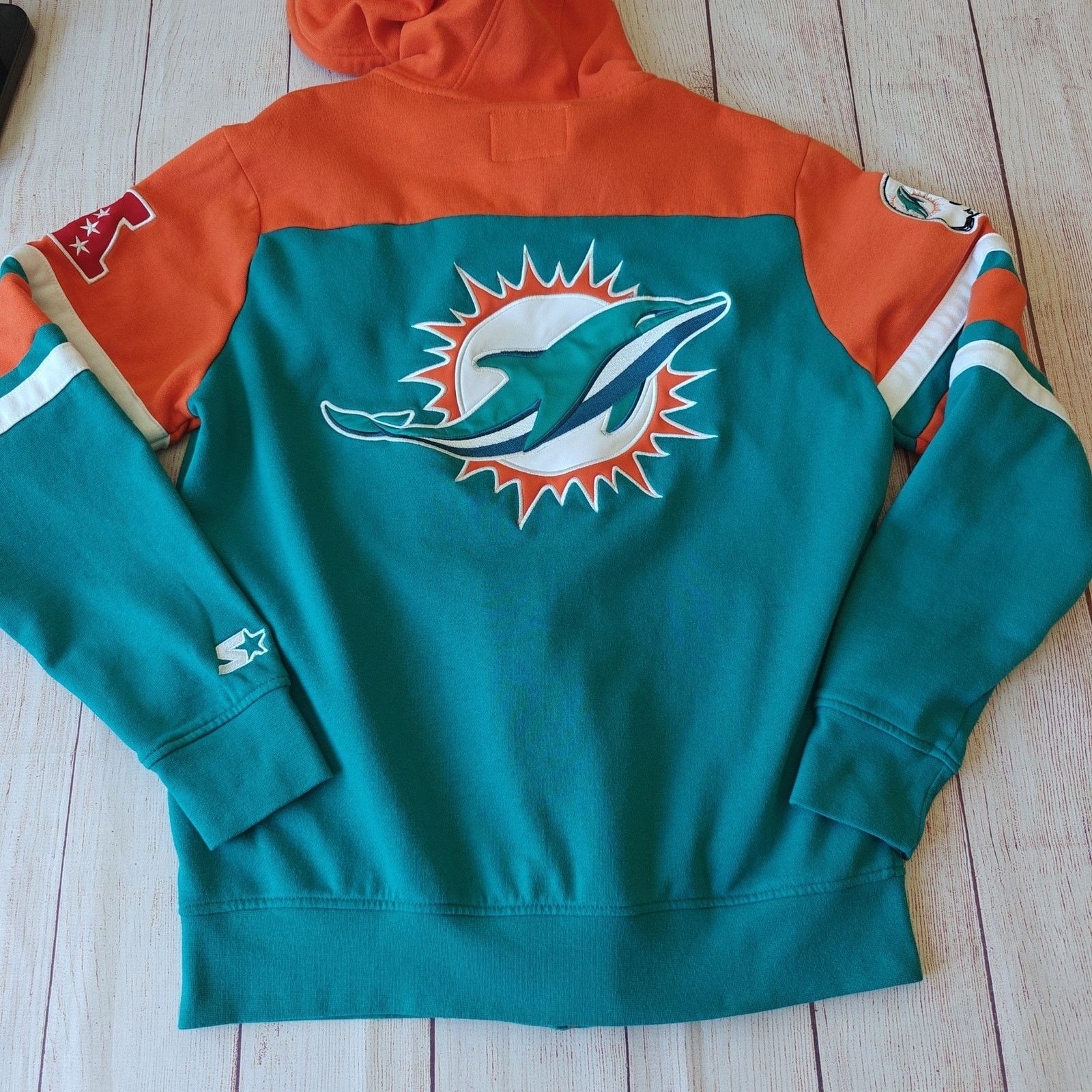 Starter NFL Aqua Miami Dolphins Extreme Full-Zip Hoodie Jacket sz M Size US M / EU 48-50 / 2 - 4 Thumbnail