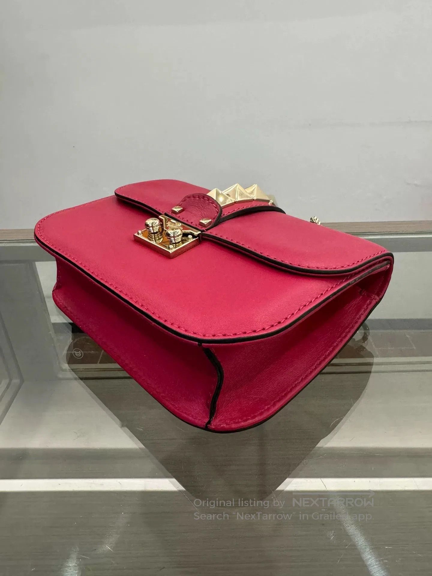 Valentino Valentino Rockstud Red Studded Chain Shoulder Bag 20cm. Size ONE SIZE - 7 Thumbnail