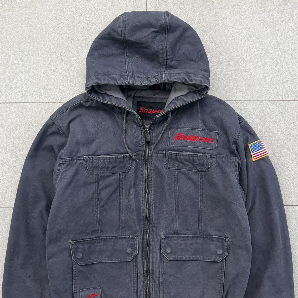 Vintage Vintage Snap-on Lined Quilted Canvas Hooded Work Jacket Size US XL / EU 56 / 4 - 8 Thumbnail