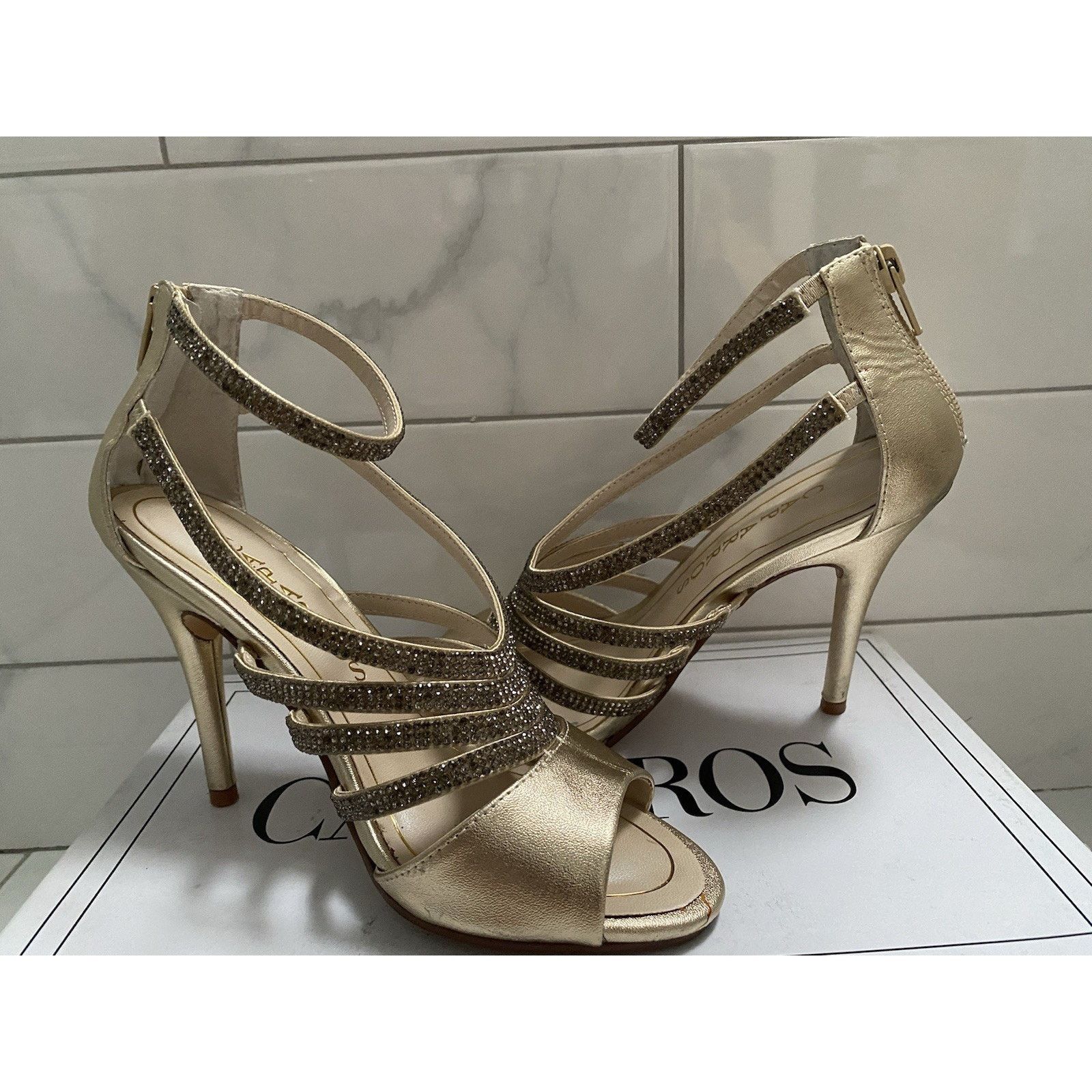 &Daughter × Other Caparros Platino Metallic Gold Open Toes Sz 61/2 M Size US 6.5 / IT 36.5 - 1 Thumbnail