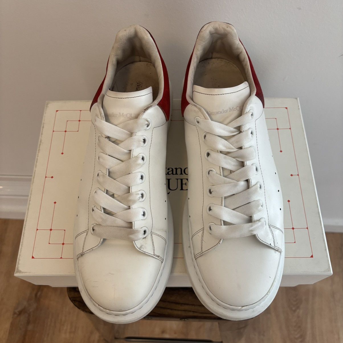 Alexander McQueen Alexander Mcqueen white red sneakers size 46 Size US 13 / EU 46 - 4 Thumbnail