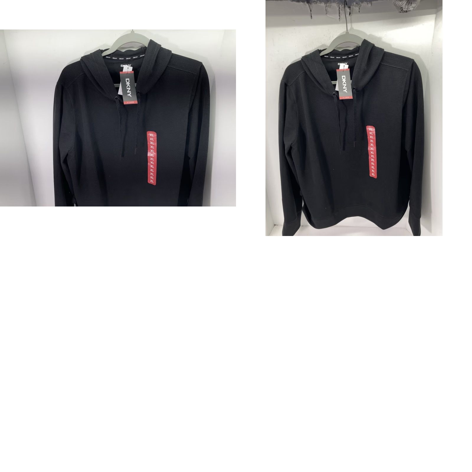 DKNY DKNY Waffle Hoodie Sweatshirt Women XL Black Long Sleeve Pullover Crop NWT Size XL / US 12-14 / IT 48-50 - 9 Thumbnail