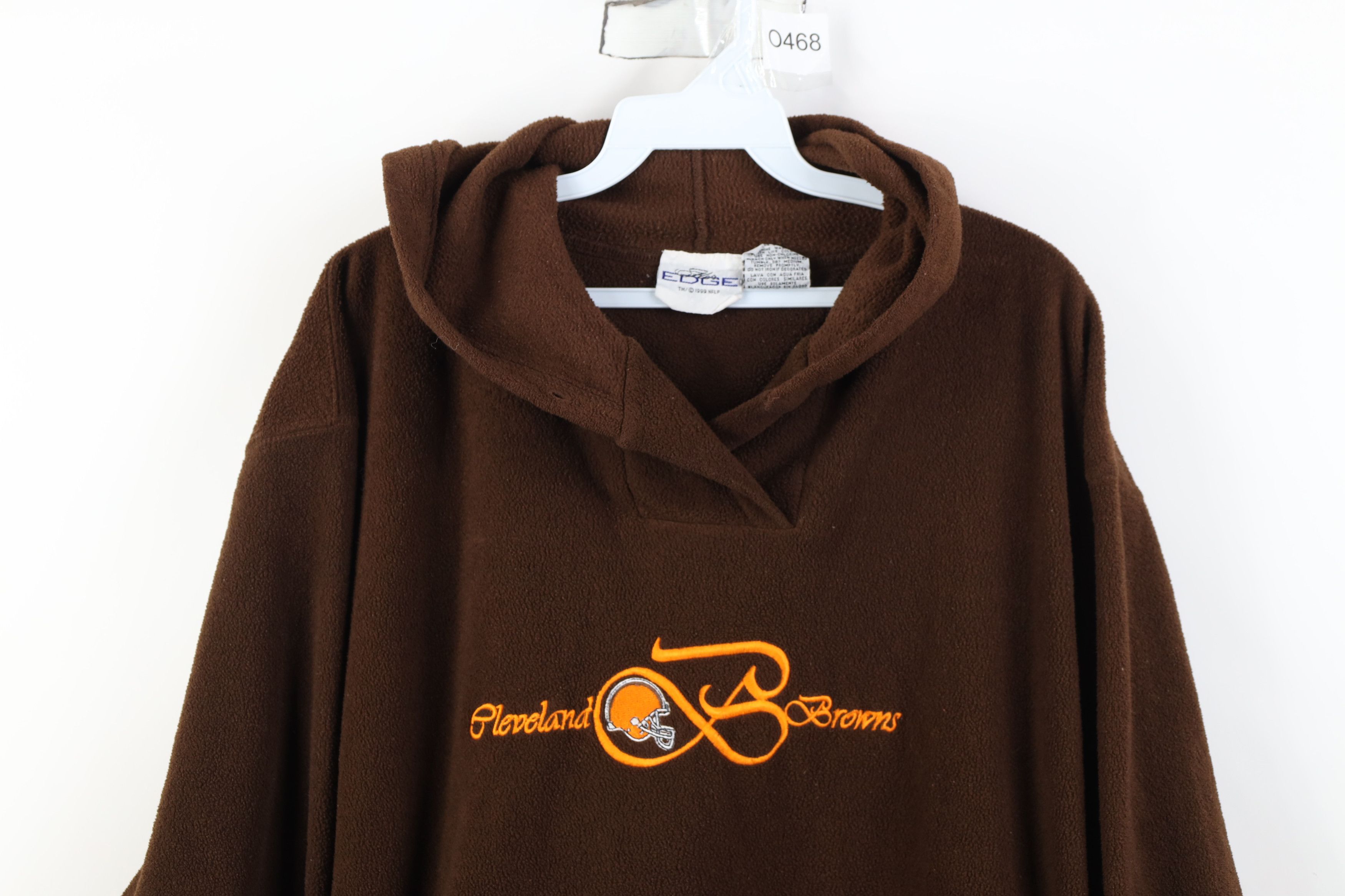 Vintage Vintage 90s Cleveland Browns Football Fleece Hoodie Brown Size XL / US 12-14 / IT 48-50 - 2 Thumbnail