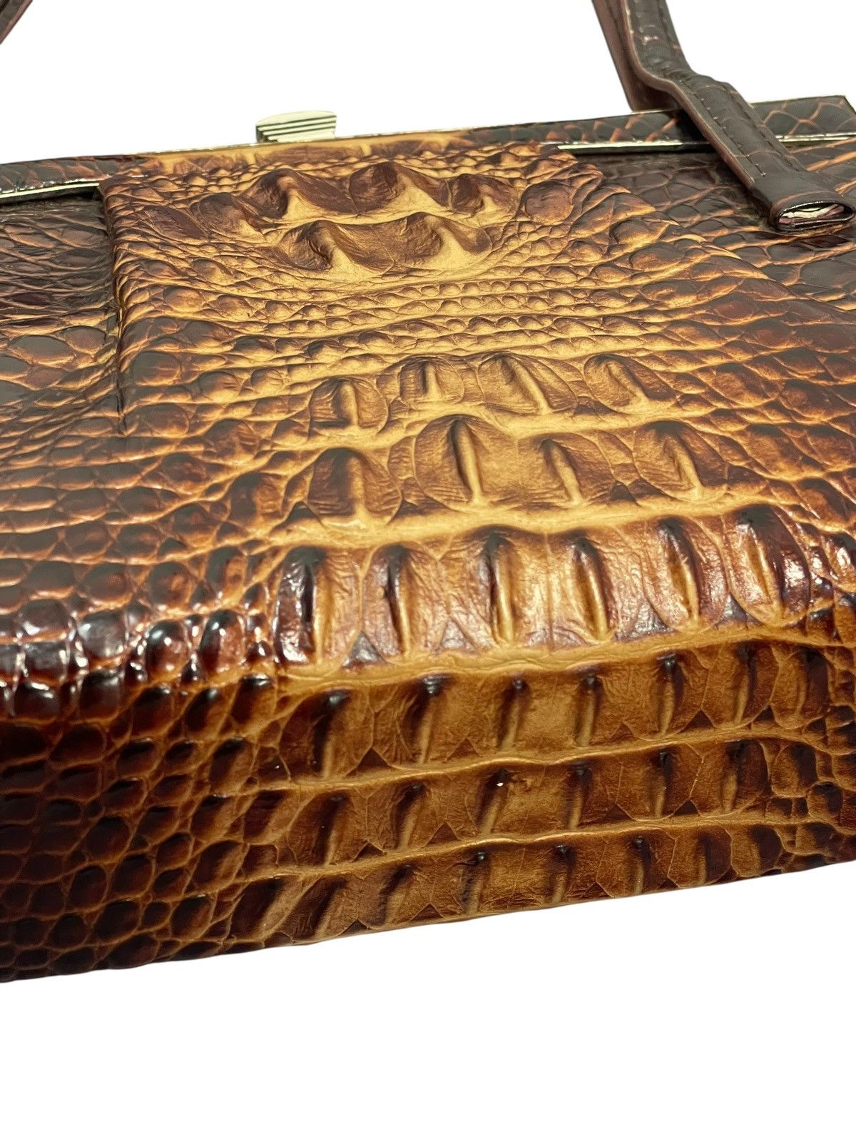 Genuine Leather Crocodile Skin Leather Vtg 60s Kawano Japan Hand Bag 8🟩 Size ONE SIZE - 8 Thumbnail