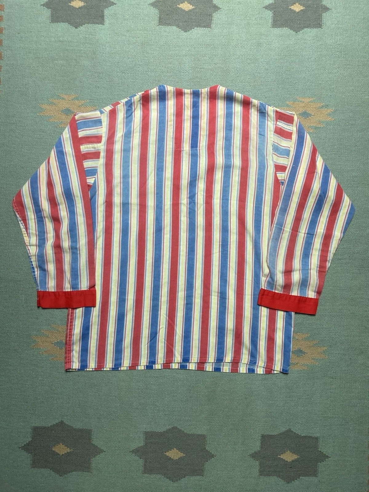 Vintage 70s pajama t shirt Kmart striped v neck lounge sleep medium Size US M / EU 48-50 / 2 - 4 Thumbnail
