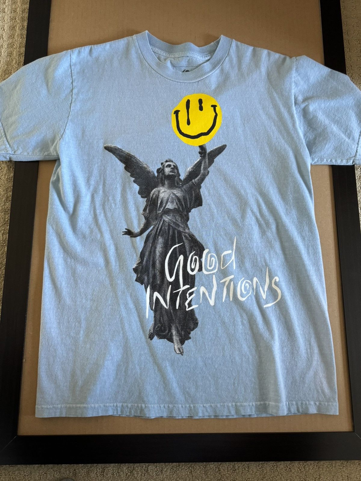 Tシャツ・カットソー XO Nav Official Good Intentions Deluxe Cover T-Shirt Nav XO Tour Mens Graphic T-Shirt Black White Good Intentions