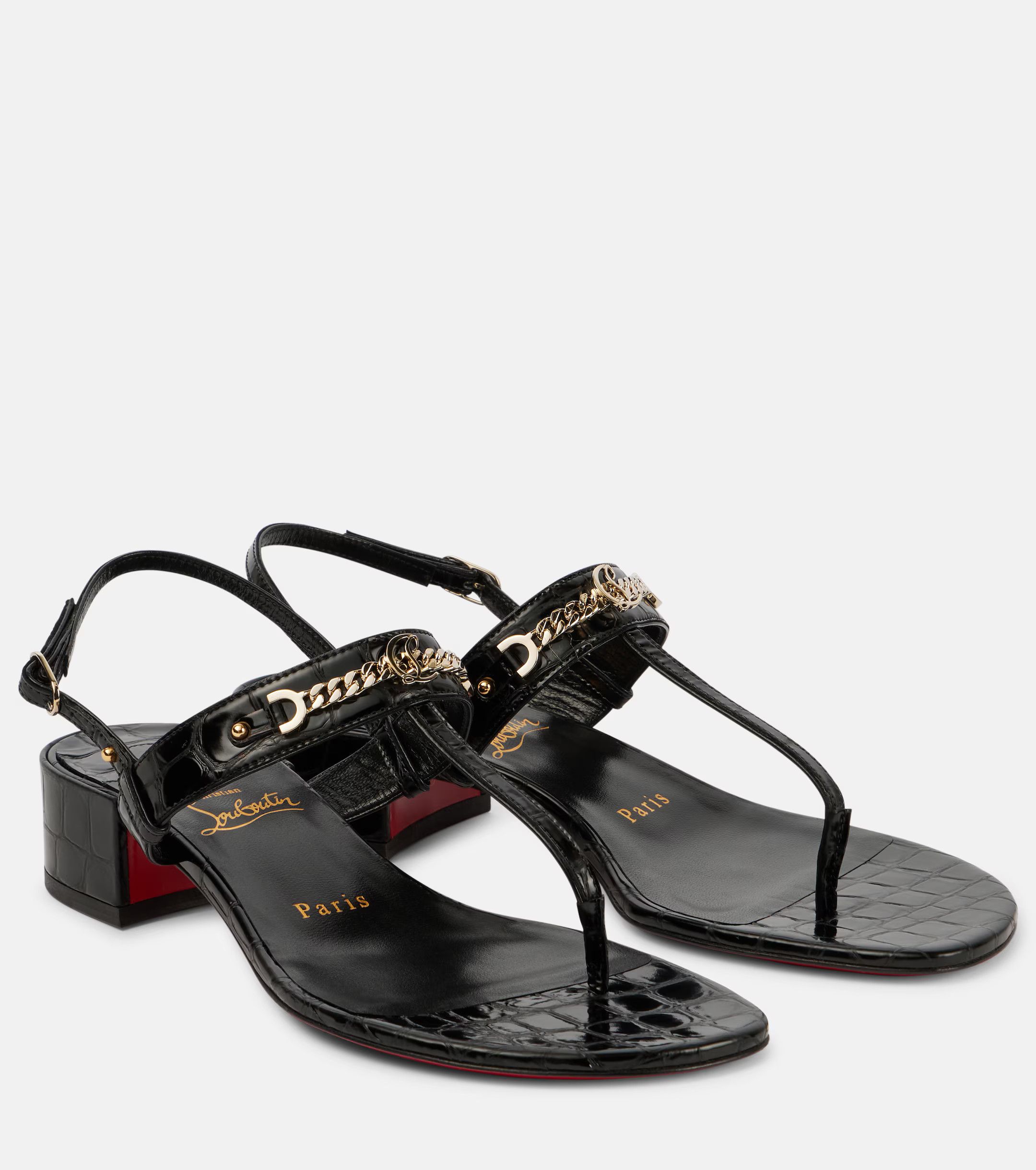 Christian Louboutin o1w1db10725 Sandals in Black Size US 10.5 / IT 40.5 - 1 Thumbnail