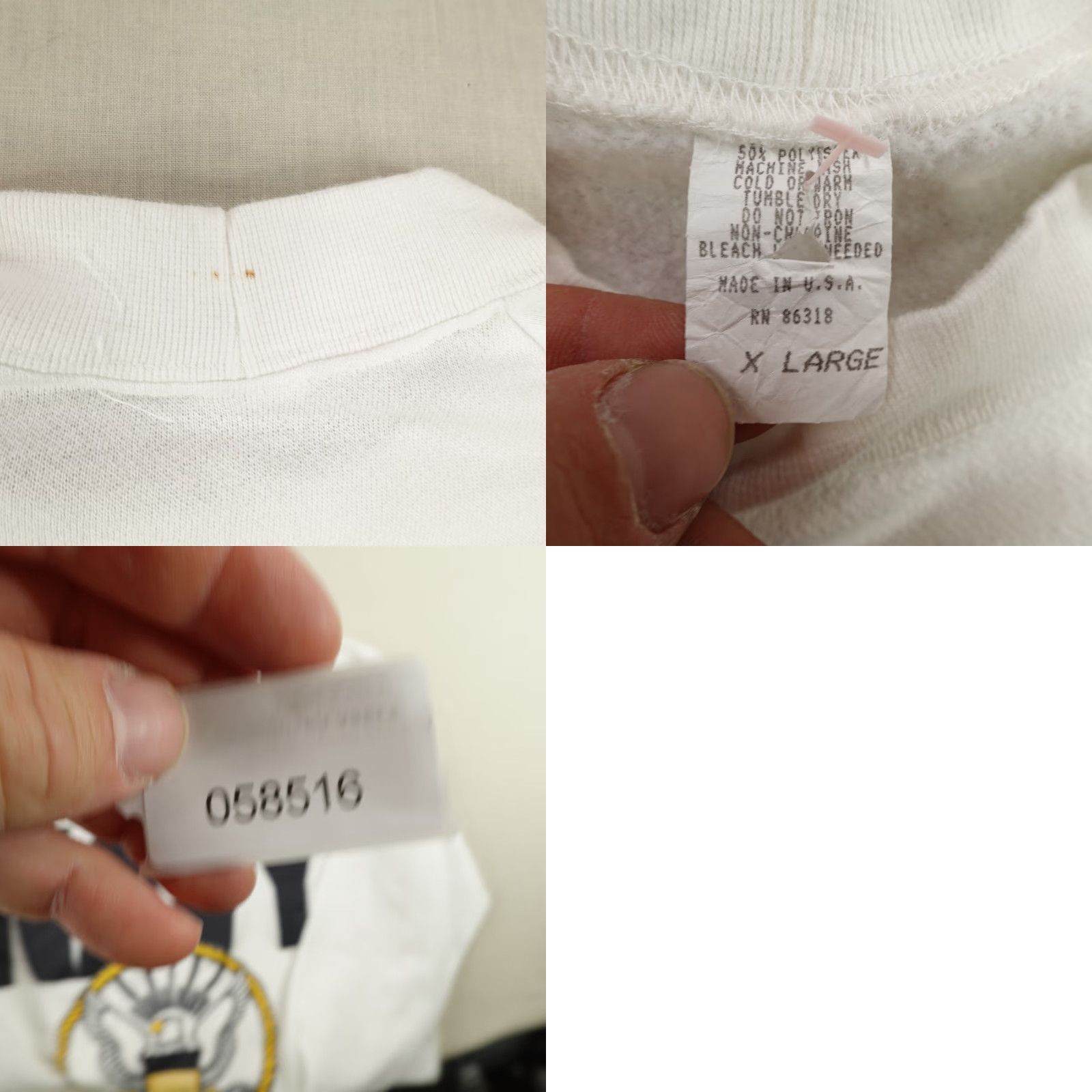 Soffe Vintage Navy Sweatshirt Mens XL White US USN Crewneck Pullover Military 90s USA Size US XL / EU 56 / 4 - 8 Thumbnail