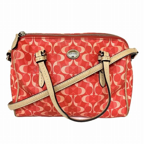 Coach Coach Coach Signature Mini Boston 2WAY Bag F50093 Plastic Handbag F50093 in Good Condition Size ONE SIZE - 1 Thumbnail