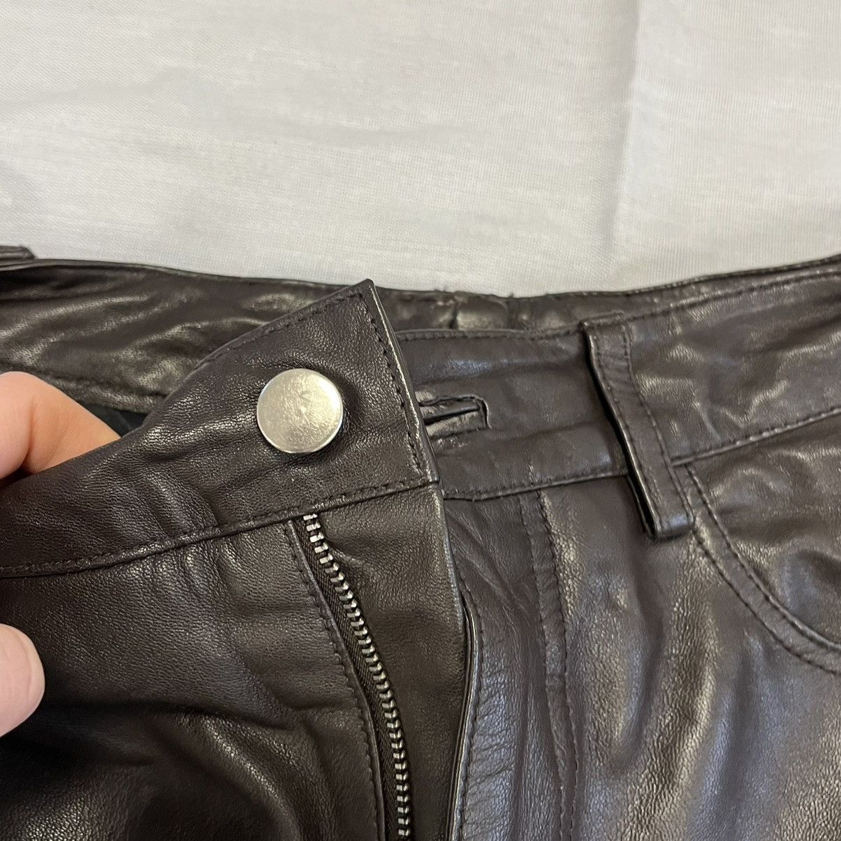 REMAIN Birger Christensen Remain brown leather straight leg pants trousers Size 27" / US 4 / IT 40 - 4 Thumbnail