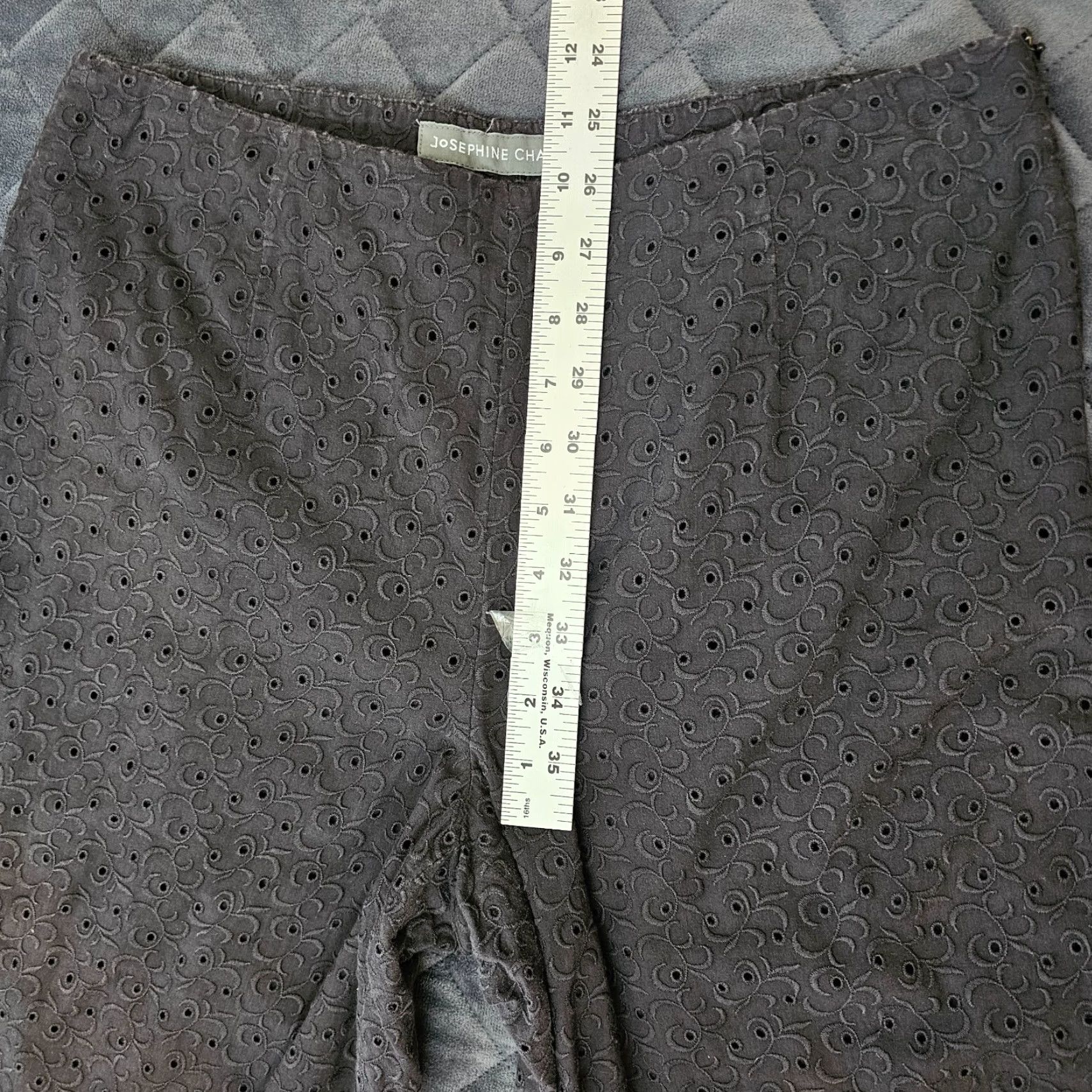 Vintage Josephine Chaus Pants Women 8 Ivory Lace Design Cropped Zipper Button Floral Cotton Lace Embellished Casual Size 30" / US 8 / IT 44 - 6 Thumbnail